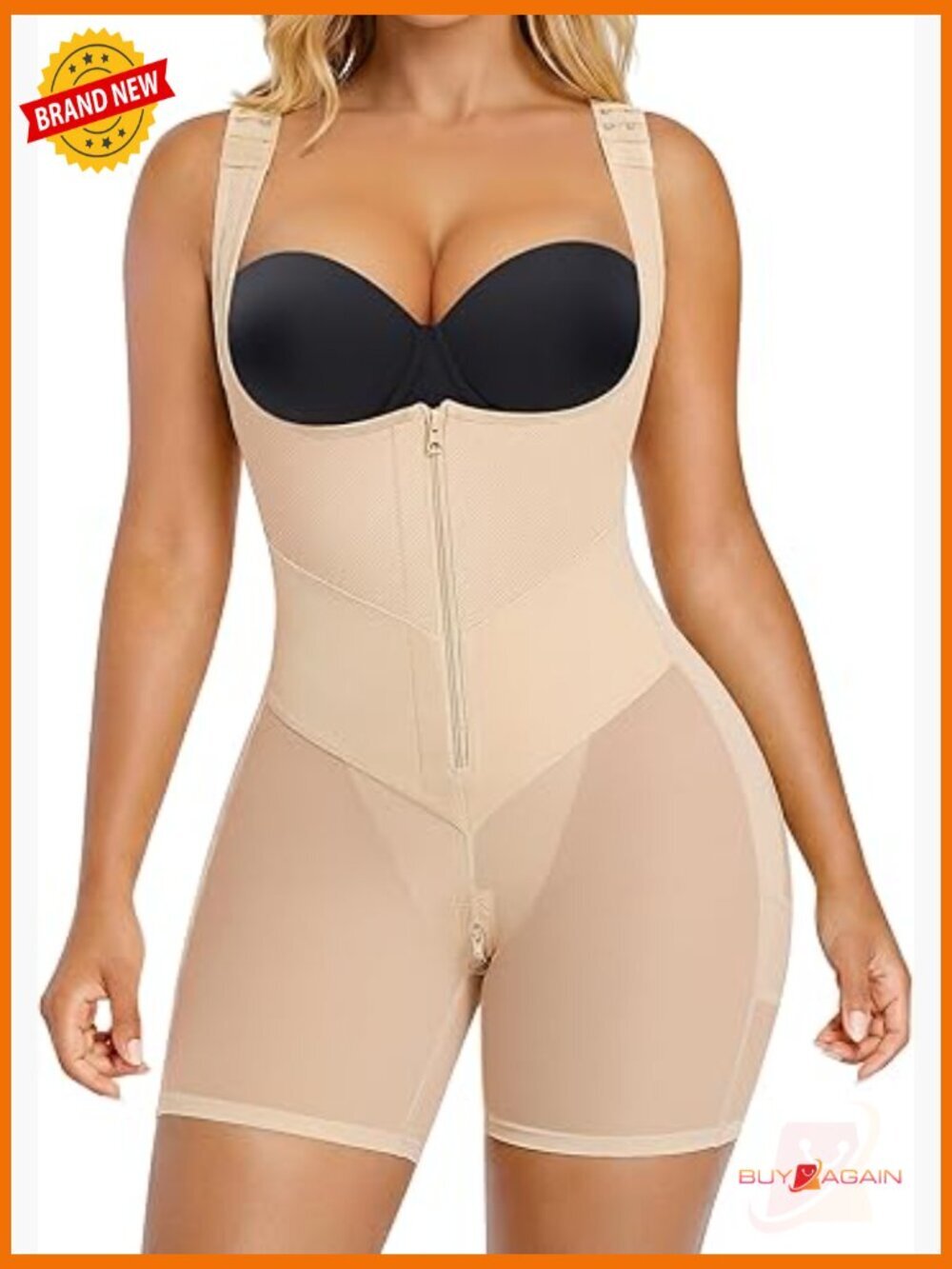 Tummy Control Zipper Bodysuit Shapewear for Women Postpartum
